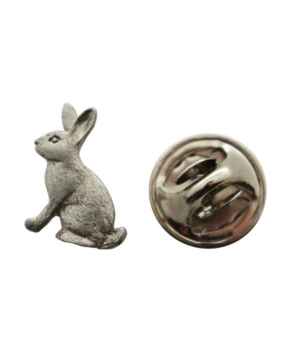 Rabbit Mini Pin ~ Antiqued Pewter ~ Miniature Lapel Pin ~ Sarah's Treats & Treasures - CM12H6URLQJ