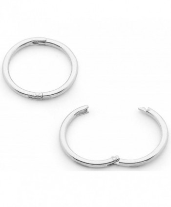 365 Sleepers 1 Pair Solid Sterling Silver 1/2" (13mm) 18G Hinged Hoop Sleepers Earrings Made in Australia - CY12M90B9Z5