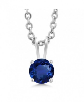 GemStoneKing Simulated Sapphire Necklace Earrings
