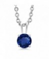 GemStoneKing Simulated Sapphire Necklace Earrings