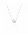 Silver Origami Crane Outline Necklace - CE11WWYF60D