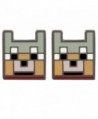 JINX Minecraft Video Game Wolf Enamel Stud Earrings - CZ12O9ANTJD