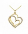 Gold Double Heart Necklace Anniversary - CY187RLT6UT
