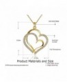 Gold Double Heart Necklace Anniversary in Women's Pendants