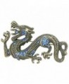 Faship Sapphire Color Blue Crystal Dragon Pin Brooch - CD11UV05N3Z