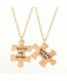 2Pcs Handstamped Jewelry Pendant Puzzle Necklaces Pinky Promise Charm Necklace - C512HR45A75