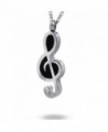 COCO Park Music Note Urn Pendant Necklace Ash Memorial Keepsake Stainless Steel Cremation Jewelry - Silver - C012K51QD83