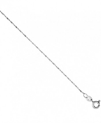 Sterling Silver Diamond Cut Twisted Serpentine Chain 1.1mm Very Thin Nickel Free Italy- sizes 7 - 30 inch - CX111IBTXOL