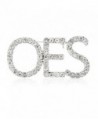 Order of the Eastern Star "OES" Sparkling Crystal Brooch - Silver Tone - CK187I92A6R