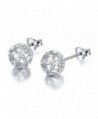 S925 Sterling Silver Stud Dangle Hollow Heart Earrings for Women Girl -SILVER MOUNTAIN - C3189NLSODR