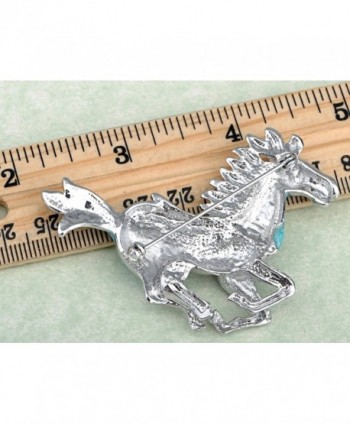 Alilang Womens Silver Rhinestones Stallion in Women's Brooches & Pins