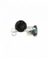 Sterling Silver Cubic Zirconia Mystic Topaz Earrings Studs multi color 1 carat/pair - CE115TRQUAT