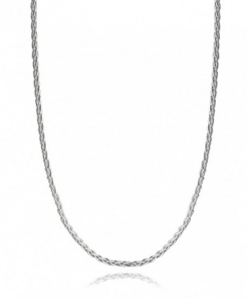 Italian 925 Sterling Silver 1mm Spiga Wheat Chain Necklace - 16- 18- 20- 22- 24- 30 Inches - CO12MZWE8B3