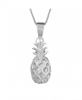 Sterling Silver Small Pineapple Pendant Necklace- 16+2" Extender - CE1146OITYR