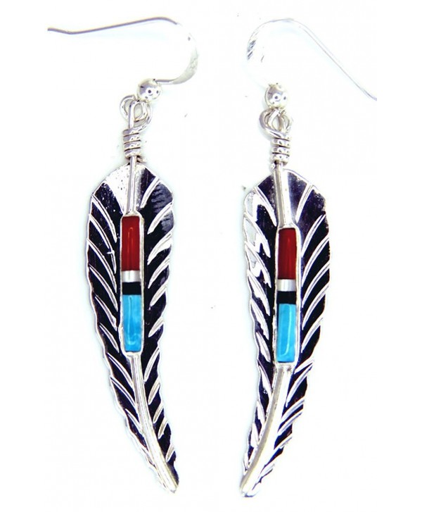 By Navajo Artist F. Barney: A Beautiful and unique Navajo Feather Earrings - C211DIR0Z3V