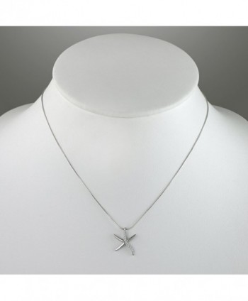 Sterling Zirconia Starfish Pendant Necklace in Women's Pendants