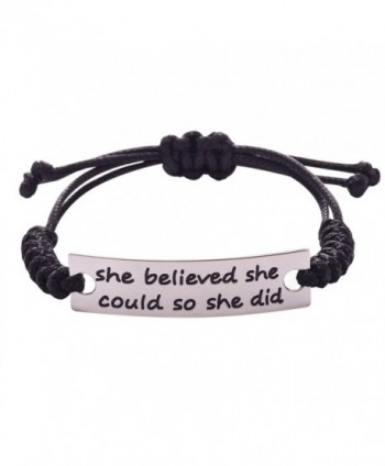 BaubleStar Inspirational Bracelets Engraved Girls BAN0047 - She believed she could so she did - CX186QWU6ZK
