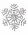 EVER FAITH Women's Austrian Crystal Elegant Winter Snowflake Flower Brooch Pin Clear - Silver-Tone - CQ128HNAUMP