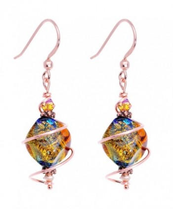 Body Candy Spiral Dichroic Glass Dangle Earrings Created with Swarovski Crystals - CA11MBFLWZ1