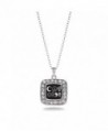 CoExist Belief Charm Classic Silver Plated Square Crystal Necklace - CQ11MCHVG31