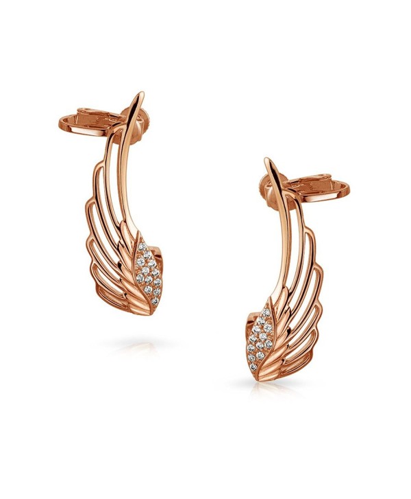 CZ Angel Wings Cartilage Earrings Rose Gold Plated Brass - CF11TKLLQTB