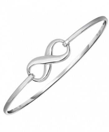 Sterling Silver Infinity Symbol Catch Bangle Bracelet - CP11K4BH6I1
