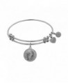 Angelica Collection Non-antique Stipple Finish Brass "barefoot in the Sand" Expandable Bangle - White - CE11JRW8MR7