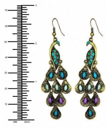Vintage Peacock Crystal Statement Earrings