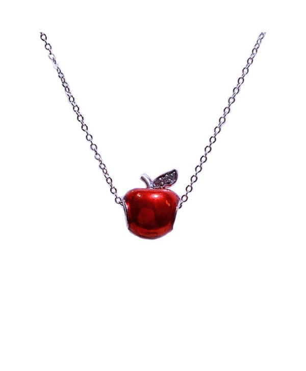 Helen de Lete Original Evil Queen's Red Apple 925 Sterling Silver Necklace - CQ12O3TUA3N