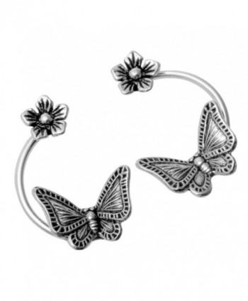 YACQ Jewelry 925 Sterling Silver Butterfly Wings Flower Earrings for Women Teen Girls - CE118 - CO188HO7NNL