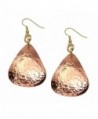 Hammered Tear Drop Copper Earrings - John S Brana Handmade Jewelry Durable Copper Earrings - CQ11ISHACNN