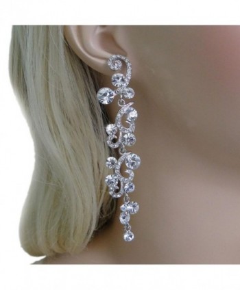 EVER FAITH Austrian Earrings Silver Tone in Women's Drop & Dangle Earrings