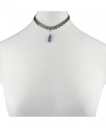 Lux Accessories Quartz Tattoo Necklace in Women's Choker Necklaces