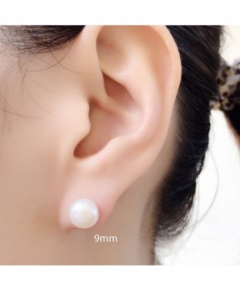 Freshwater Cultured Earrings Sterling 9 9 5mm in Women's Stud Earrings