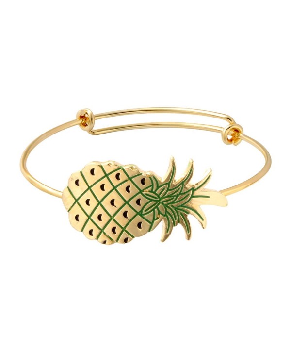 SENFAI New Fashion Charming Fruit Pineapple Bangle Bracelet Hand Jewelry Accessary for Women - CH12E3Y7X6T