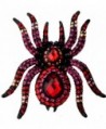 YACQ Jewelry Women's Crystal Spider Pin Brooch Pendant Halloween Party Gifts for Women Teen Girls - Dark Red - CE12MAVWLHG