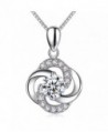 Necklace-925 Sterling Silver with 5A Cubic Zirconia Pendant Necklace - Alberoo Jewelry- Gift for Women - CF1872MYY2X