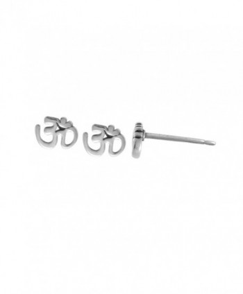 Boma Sterling Silver Spiritual Om Symbol Stud Earrings - CY11NY5P505