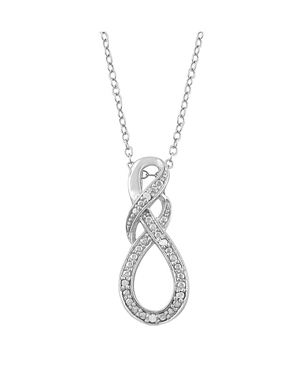 Sterling Silver Diamond Accent Infinity Necklace (18 inch) - C611EP7LF05