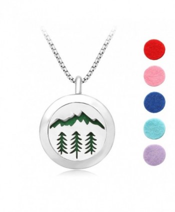 MANZHEN Tiny Mountain Forest Nature Wilderness Trees Hiking Camping Pendant Necklace - CG1857HDOAM
