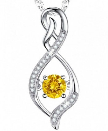 Anniversary Swarovski Infinity Necklace Sterling - Citrine Infinity Love Necklace - CG187WCE94E