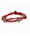 Heart & Hamsa Multi Charms Double Wrapping Handmade Bracelet in Red for Love and Happiness - CU11DX0WOQT