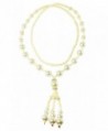 Bijoux De Ja Cream-colored Synthetic Pearl Tassel Dangling Pendant Strand Necklace 26" - CT11FCVRU8T