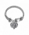 Bartender 1 Carat Classic Silver Plated Heart Clear Crystal Charm Bracelet Jewelry - C111VDKNV5J