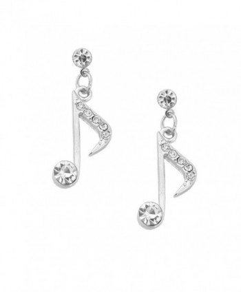 Spinningdaisy Silver Plated Eighth Note Music Note Earrings - CH1142CNRAX