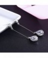 SBLING Platinum Plated Zirconia Earrings Teardrop in Women's Drop & Dangle Earrings