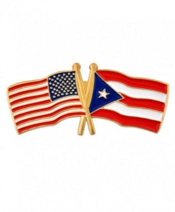 PinMart's USA and Puerto Rico Crossed Friendship Flag Enamel Lapel Pin - C1119PEN3TJ