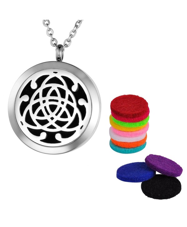 VALYRIA Aromatherapy Essential Oil Diffuser Necklace Celtic Knot Locket Pendant with Engraving - C412IHM1QMZ