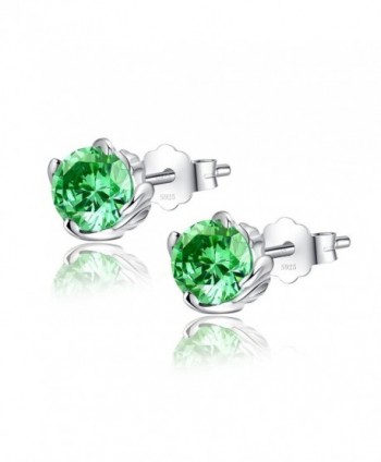 Sterling Simulated Birthstone Earrings Zirconia - 05-May-Simulated Emerald - CR18882N0E2