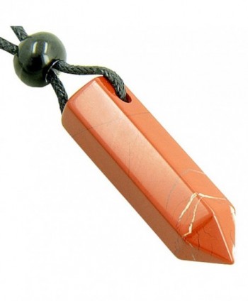 Lucky Crystal Point Pendant Necklace in Red Jasper Gemstone - CO113V8A419